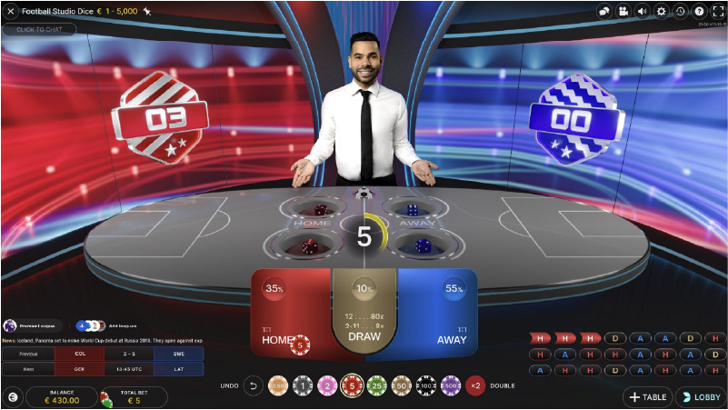 Football Studio Dice Placing a Bet
