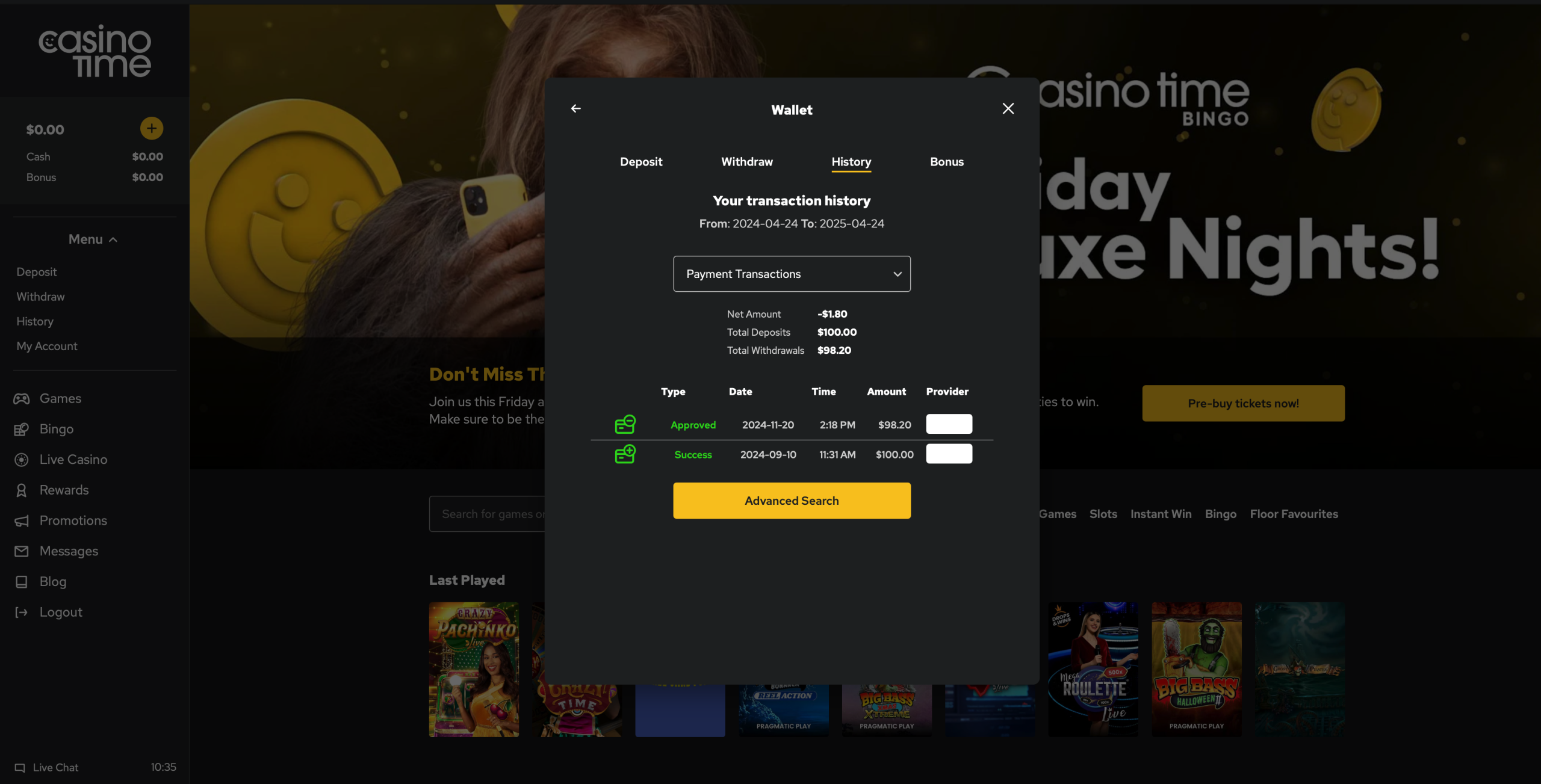 Payment History